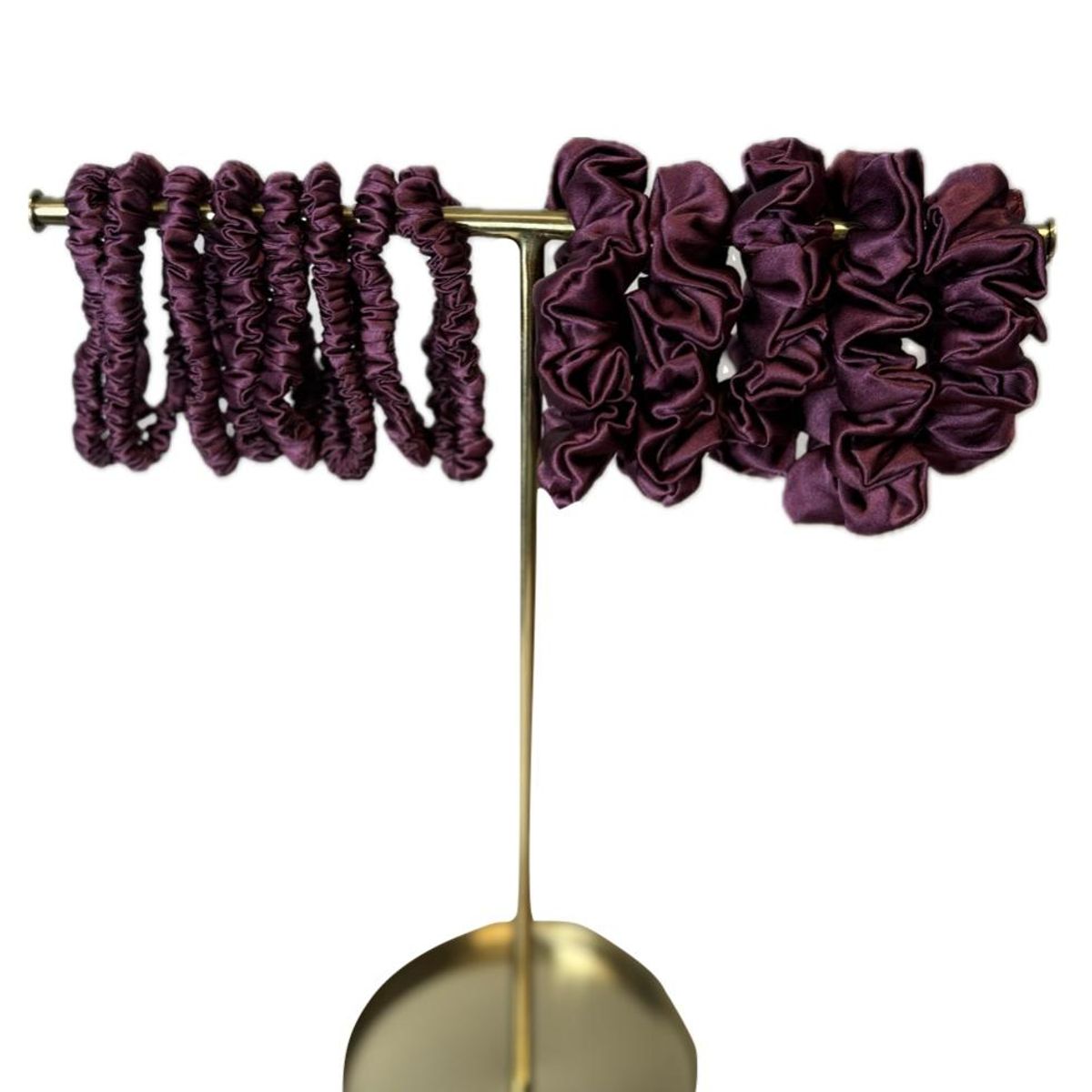 Hårstrikk i silke -plomme