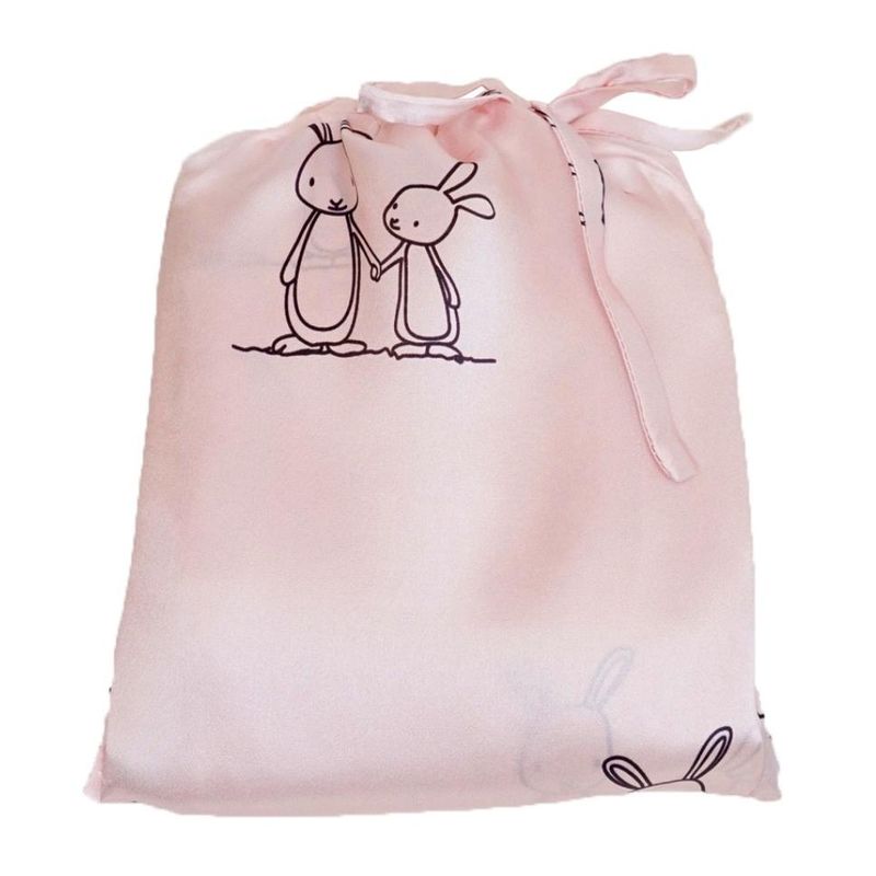 Sengesett i silke til barn - lys rosa