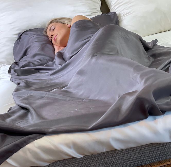 Hovedbilde Silkelakenpose - koksgrå