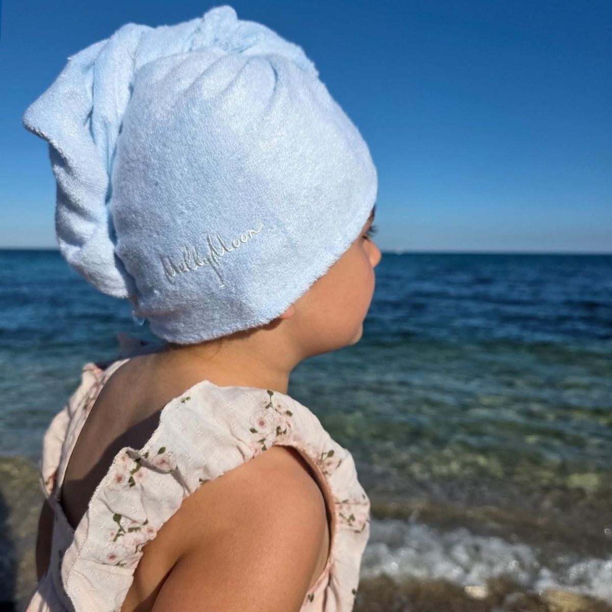 Bambus hårhåndkle - lys blå