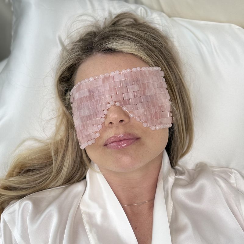 Øyemaske - rosenkvarts