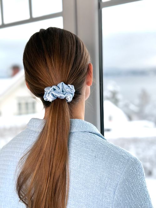 Hovedbilde Scrunchies - himmelblå