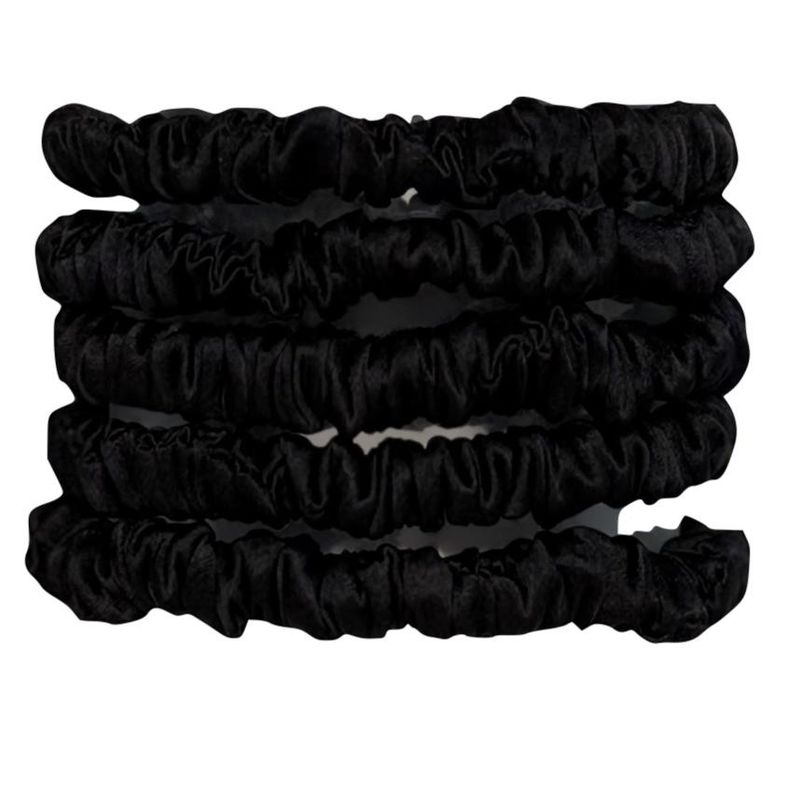 Hårstrikk i silke - sorte